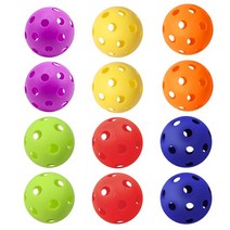 GSE 게임 스포츠 Expert 12팩 of 플라스틱 연습용 야구s，indoor 피클볼s 멀티 컬러, 142935 Multicolor
