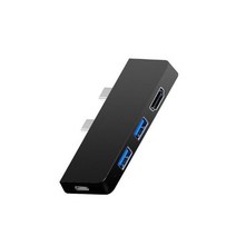 마이크로소프트 서피스 프로 8 9 X 도킹 스테이션용 허브 스테이션 분배기 컨버터 PD c타입 USB C 어댑터 4K HDMI 호환, Black