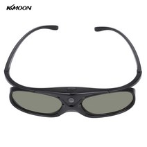 [dlp안경] KKmoon 프로젝터 3D 입체 안경 DLP 프로젝터 전용 충전식 3D 안경, 블랙