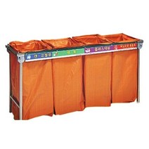 분리수거함 스텐100리터 4구 분리수거 휴지통 정리함 생활용품, 쿠팡 블루스카이캐슬 본상품선택