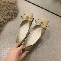 DFMEI 싱글 슈즈 여성 년 봄 리본 얕은 입 소프트 베이스 미끄럼 방지 패션