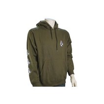 볼컴 아이코닉 스톤 풀오버 후드 밀리터리 458506