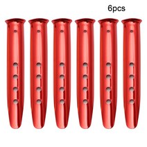 뜨거운 판매 6 Pcs 눈과 모래 텐트 말뚝 못 알루미늄 합금 U 자형 텐트 못 텐트 손톱 캠핑 하이킹을위한 경량, 빨간색