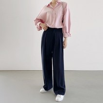 실키 투핀턱 와이드 롱슬랙스