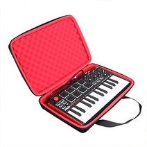 Akai Professional 독립형 MIDI 키보드 컨트롤러 MPK Mini Play 전용 수납 케이스 - Hermitshell (블랙 + 레드), 블랙+레드