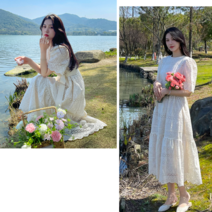 아일렛 펀칭 원피스 아일렛롱원피스