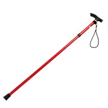 썸띵 280g 경량 알루미늄 미끄럼 방지 충격 흡수 길이 조절 손목 스트랩 지팡이, 1개, 레드