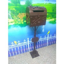 북유럽 우편함 전원 단독 주택 카페 인테리어 우체통 가정용 택배함, 갈색