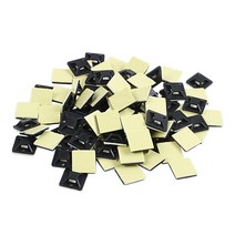 100 PC 자체 접착 케이블 타이 마운트베이스 홀더 20 x 20 x 6mm, 하나, 검정