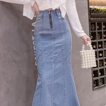 G124512_앞지퍼데님롱스커트 여성