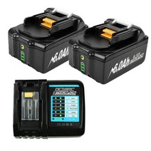 Makita 마키타 18V 6.0Ah BL1860B LXT 리튬 이온 배터리 팩/충전기 BL1830 BL1850용, 단일 충전기+2x 6.0Ah