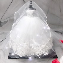 웨딩드레스 LED 모형 고퀄리티 선물용 포장재료 증정 집들이 성년의날 여자친구 절친 웨딩 선물, 옵션6