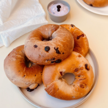 밀가루없는 설탕없는 베이글 무설탕 빵 속편한 빵 건강한빵 식사빵 임당간식 당일생산 건강간식 단백한빵순이 쌀베이글 아침식사빵, 먹물, 1개