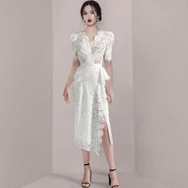 레이스 여성 원피스 하객룩 정장 오피스룩 아나운서 러블리 예쁜 돌잔치 상견례 코디 데일리 슬림핏 화이트