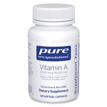 Pure Encapsulations Vitamin A 퓨어 인캡슐레이션 비타민A 3000mcg 10000IU 120정, 1개, 1