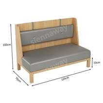 업소용 곡선 붙박이 의자 호텔 레스토랑 카페 쇼파 반원형 칸막이 라운지 주문제작, 공식 표준, 팔걸이 데크 1.2미터