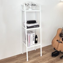 로얄다이아 철제 인테리어 와이드 틈새 사다리 선반 수납 장식장, 틈새 3단 철제선반 - 화이트