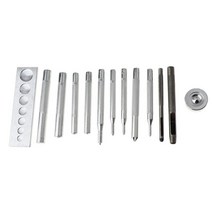 스냅 패스너 가죽 걸쇠 진 버튼 도구 용 다이 펀치 홀베이스 키트, 설명, 철, 13Pcs