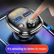 카오디오 블루투스자동차 FM 송신기 라디오 변조기 MP3 플레이어 블루투스 호환 듀얼 USB 인터페이스 충전, 한개옵션0