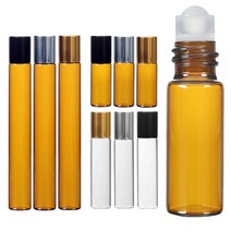 갈색 롤온 향수 공병 아로마 롤러볼 오일 화장품 차광 유리 용기, AI골드캡 브라운10ml, 1개