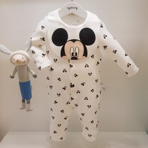 아가방 22가을 베이비페어! 레전드급 귀욤이 미키마우스 우주복 신생아 우주복 특별해야 외출복으로 좋아좋아! 보드랍기가 쵝 맨살에 입는 무형광 바디슈트! 턱받이까지 같이 롬퍼