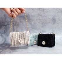 DIY 코바늘 데이지 카드지갑 패키지 뜨개가방만들기 뜨개질, 16.핑크