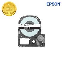 EPSON SS36K-PX 라벨테이프 바탕 흰색 글씨 검정 36mm, 단일옵션