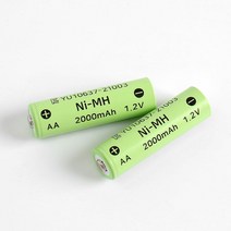 니켈수소 배터리 충전지 충전 건전지 AA 2000mAh 1.2v 2개 세트, 상세 참조