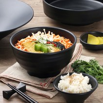 먹토 멜라민 면기 우동기 라면기 덮밥 짜장면 짬뽕 국수 비빔밥 탕기 우동 라면 그릇, 35-먹토 일식 면기 2호, 검정