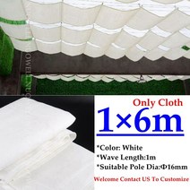 방가로용품 맞춤형 안뜰 파빌리온 텔레스코픽 웨이브 햇빛 그물 발코니 테라스 차양 그물, 19 1X6m White