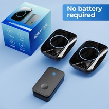 초인종 현관 비상벨 무선 차임벨 도어벨 설치 스마트 자체 전원 방수 무선 초인종 도어 벨 차임 링 배터리, 02 1Button 2Receiver_03 UK