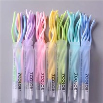 우유 파스텔 꼬불초 7color 웨이브초 생일초 파티초 케이크초, 노랑