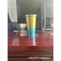 500ml 스테인리스강 빨대컵 더블 진공커피컵 304 보온컵 차량용 물컵 버블티 덮개 콜드컵 보온 보냉 커피 텀블러, 800ml, 그라데이션 옐로우
