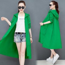 중년 여성 점퍼 후드 힙커버 얇은 롱 바람막이 자켓 엄마옷 빅사이즈