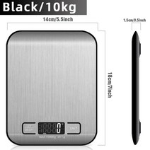 디지털 주방 저울 LCD 디스플레이 1g0.1oz 요리용 정밀 스테인리스 스틸 식품 저울 전자 저울, 10kg 블랙, 협력사