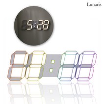 루나리스 국산 3D 프라임 LED 벽시계 인테리어 벽걸이 전자 시계 38cm