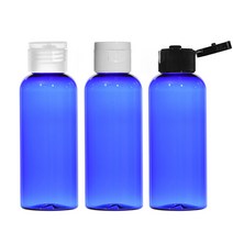 원터치캡용기 30ml 50ml 60ml 75ml 80ml 100ml 똑딱이공병 어매니티공병, 1개, 50ml청색용기 원형 검정캡