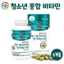 고3 수험생 영양제 청소년 멀티 종합 비타민 미네랄 중학생 고등학생 중고생 에너지 활력 체력 보충제 포틴 비타민 B군 A C D 아연 엽산 나이아신 DHA 홍삼 초유 효능, 2개, 90정 [총6개월분]