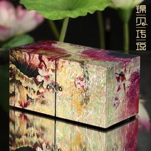 자개함 보석 상자 예단 보관함 반지 엔틱 옻칠 공예, B-049