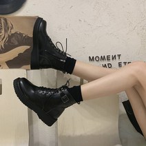 여성 플랫 버클 부츠 앵클 마틴 뉴욕 4cm
