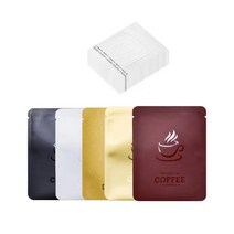 데일리크크 캠핑 선물 커피 원두 핸드드립 드립백 필터 포장지 파우치 만들기 세트 50매, 화이트