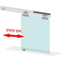 도무스 유리문 슬라이딩레일 도어 레일 세트 DSC342 (유리문/양댐핑) 60KG 중문 미닫이 문 행거, 3M