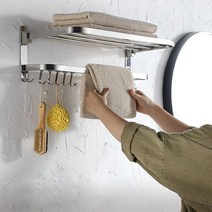 아트프레임 스텐레스 욕실 수건걸이 선반 2단, 1개