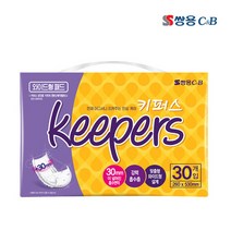 쌍용 키퍼스 성인용기저귀 속기저귀 와이드형 패드(일자) 30매x4팩(120매)