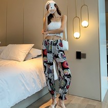 여성 썸머바지 여름 쿨바지 빅사이즈 밴딩 몸빼 바지 조거 팬츠