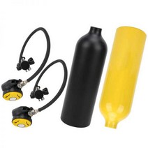 산소통 미니산소통 스쿠버미니산소통 스쿠버 다이빙 탱크 산소 실린더 수중 다이빙 세트 공기 산소 탱크 브리더 밸브 보관 가방 다이빙 탱크 호흡 키트 1L, Black