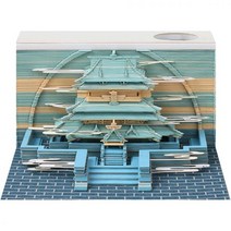 SIWEME 귀여운 메모 패드 3D 스티커 종이 노트 건물 모델 패드 펜 홀더가있는 카드 공예 아트 메모장, 요정의 궁전