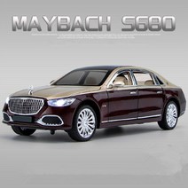 자동차 다이캐스트 미니어처 1:22 Maybach 합금 럭셔리 금속 장난감 높은 시뮬레이션 사운드 및 S400, 6.S680 Red