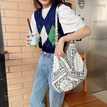 페이즐리패턴 에코백 데일리가방 2컬러 심플한숄더백 돋보이는백 캔버스백