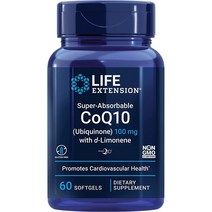 Life Extension 라이프익스텐션 유비퀴놀 코큐텐 코엔자임 d-리모넨 50mg 60정 CoQ10 d-Limonene, 수량